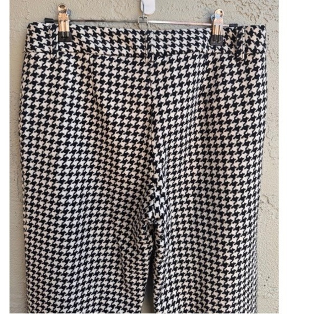 Trina Turk Womens Black White Houndstooth Pants Academia Office Mod Tailored - Picture 6 of 7